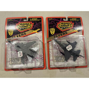 Road Champs Flyers Die-Cast Lot - F-14A Tomcat & F-16A Falcon - SEALED 1996